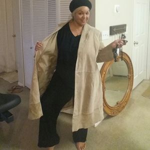 Genuine Leather Trench Coat